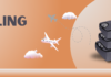 Advertisement banner for traveling cubes by Innovity, featuring a stack of gray packing cubes and a plane illustration on a peach background. The banner includes a 'Shop Now' button and the website URL 'innovmarkets.com